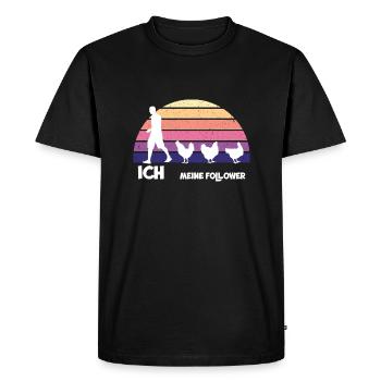 Ich meine Follower Bauer Hühner Bauernhof - Männer Premium Bio T-Shirt - Schwarz - Vorne - Nico (187cm)