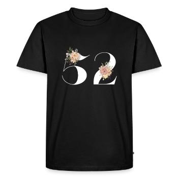 52e anniversaire fleuris (Cadeau de 52 ans) - T-shirt Premium bio Homme - noir - Devant - Nico (187cm)