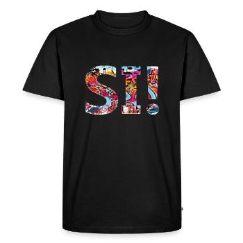 yes sing funny no girl feminism apply always - Men's Premium Organic T-Shirt - black - Front - Nico (187cm)
