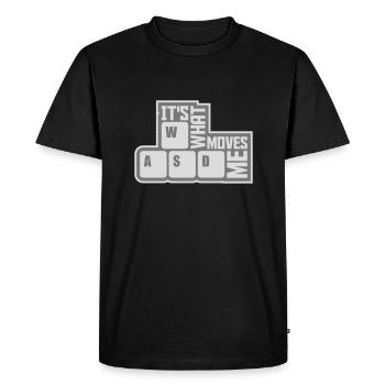 c’est ce qui m’émeut - T-shirt Premium bio Homme - noir - Devant - Nico (187cm)