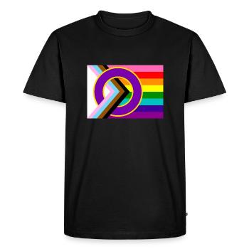 Drapeau de la fierté progressiste - T-shirt Premium bio Homme - noir - Devant - Nico (187cm)