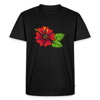 Beautiful, colorful fancy flowering. Flower red, organs - Men's Premium Organic T-Shirt - black - Front - Nico (187cm)