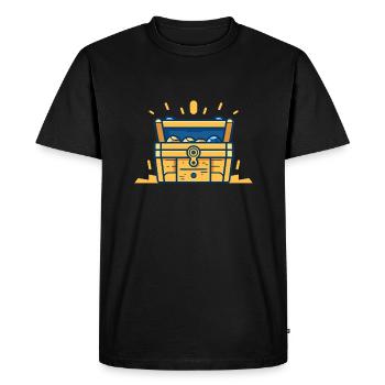 Trésor - T-shirt Premium bio Homme - noir - Devant - Nico (187cm)