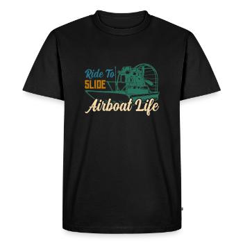 Ride To Slide Airboat Life Hydroplane Propeller Sw - T-shirt Premium bio Homme - noir - Devant - Nico (187cm)