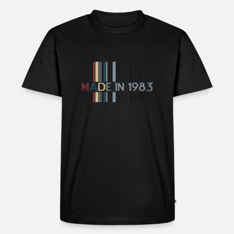 1983 Barcode-Jubiläum - Männer Premium Bio T-Shirt - Schwarz