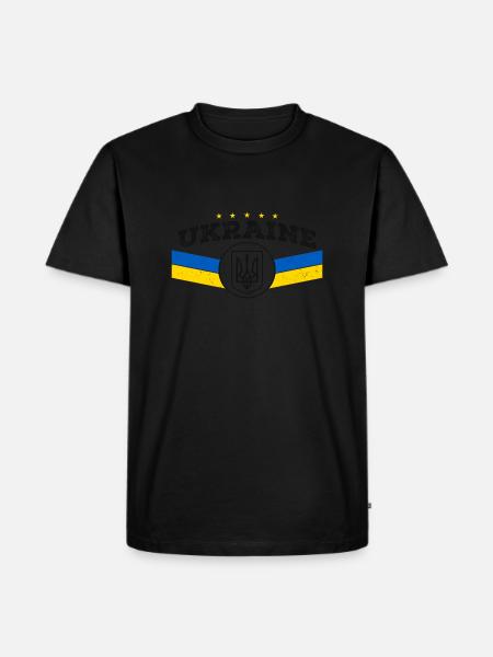 Ukraine Trident - Ukrainian Tryzub Symbol - Men's Premium Organic T-Shirt - black