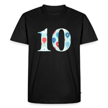 10e anniversaire ballon - T-shirt Premium bio Homme - noir - Devant - Nico (187cm)