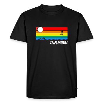 SwimRun Natation Jogging Sports d’endurance Idée - T-shirt Premium bio Homme - noir - Devant - Nico (187cm)