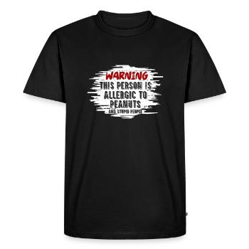 Cette personne est allergique aux arachides Allergique aux noix A - T-shirt Premium bio Homme - noir - Devant - Nico (187cm)