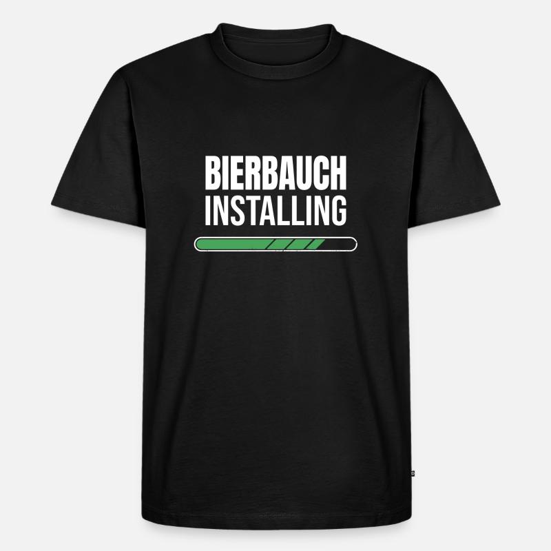 Bierbauch Installing - Loading Bar - Männer Premium Bio T-Shirt - Schwarz