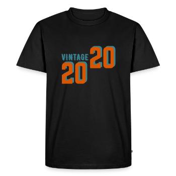 Vintage Retro 2020 - Men's Premium Organic T-Shirt - black - Front - Nico (187cm)