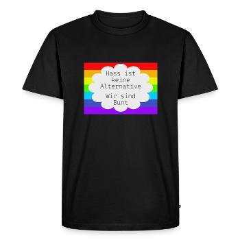 La haine n’est pas une alternative - T-shirt Premium bio Homme - noir - Devant - Nico (187cm)