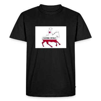 California State Flag Cowboy - Men's Premium Organic T-Shirt - black - Front - Nico (187cm)
