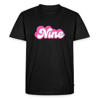 Nine Birthday - 9th Birthday Retro Pink - Men's Premium Organic T-Shirt - black - Front - Nico (187cm)