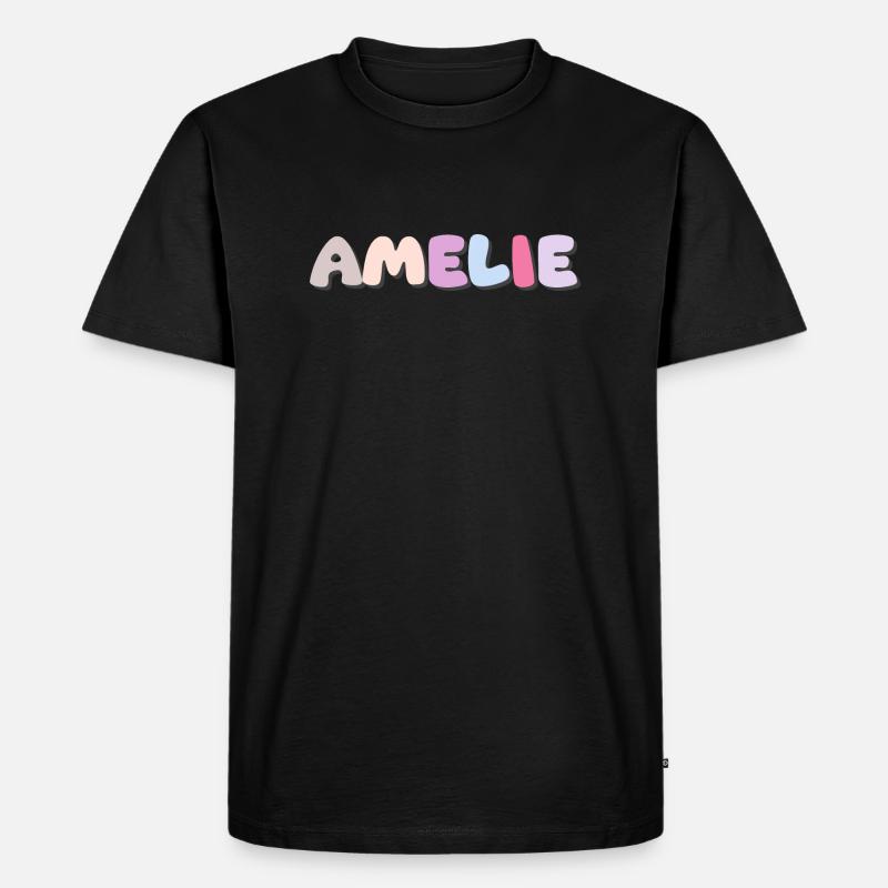 Name - Amelie - Männer Premium Bio T-Shirt - Schwarz