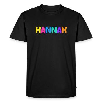 Name - Hannah - Men's Premium Organic T-Shirt - black - Front - Nico (187cm)