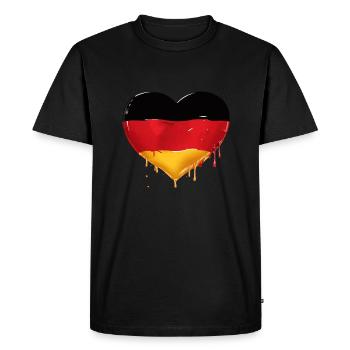 GERMANY HEART GERMANY FLAG GERMANY - Men's Premium Organic T-Shirt - black - Front - Nico (187cm)
