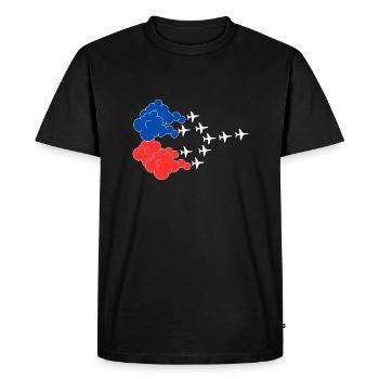 Patrouille de France meeting aérien en formation - T-shirt Premium bio Homme - noir - Devant - Nico (187cm)