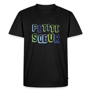 Petite sœur, naissance, grossesse - T-shirt Premium bio Homme - noir - Devant - Nico (187cm)