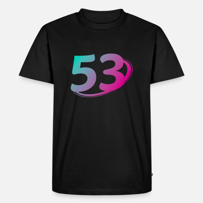 Nummer 53 mehrfarbig - Männer Premium Bio T-Shirt - Schwarz