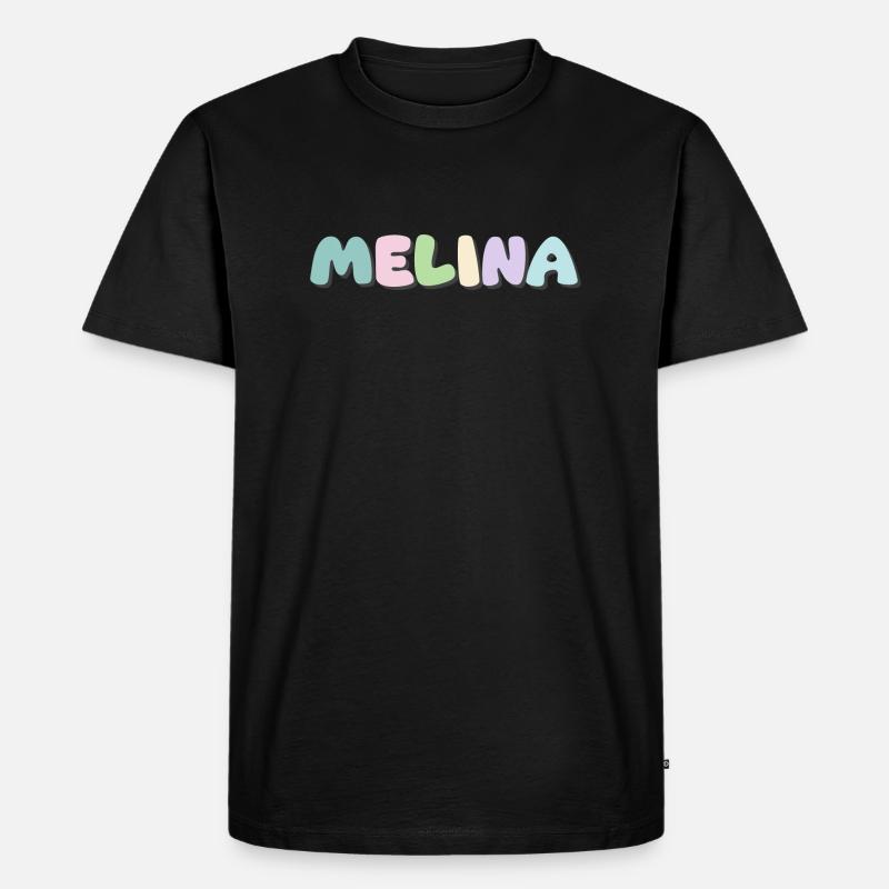 Name -Melina - Männer Premium Bio T-Shirt - Schwarz