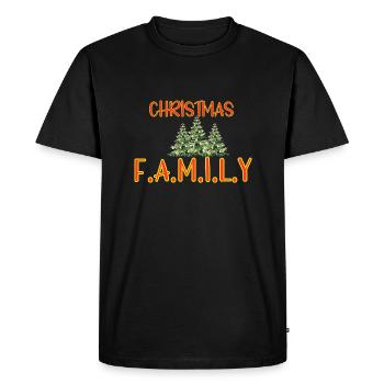 Christmas F.A.M.I.L.Y Graphic Tee - Men's Premium Organic T-Shirt - black - Front - Nico (187cm)