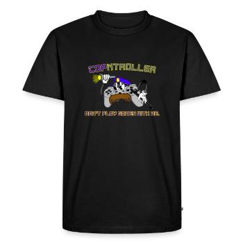 Cop-ntroller Play Games Funny Retro Gaming Gamer - Men's Premium Organic T-Shirt - black - Front - Nico (187cm)