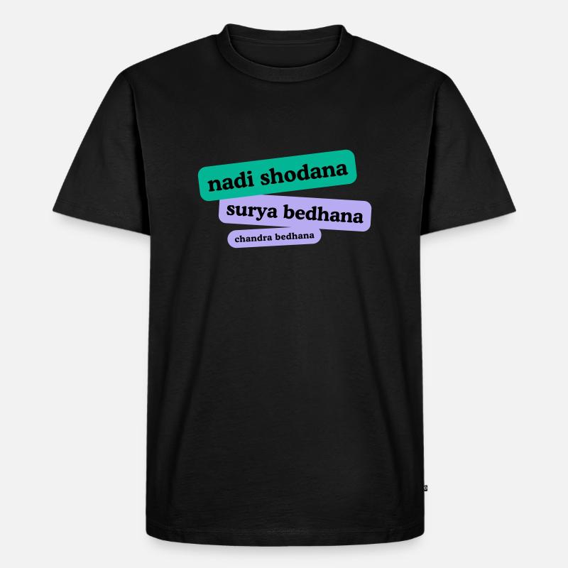 Pranayama - Männer Premium Bio T-Shirt - Schwarz