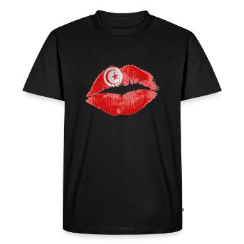 Kiss (Tunisie / Tunisie) - T-shirt Premium bio Homme - noir - Devant - Nico (187cm)