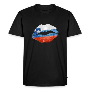 Kiss (Slovénie) - T-shirt Premium bio Homme - noir - Devant - Nico (187cm)