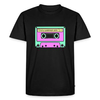 Cassette des années 80 Summer Mix - T-shirt Premium bio Homme - noir - Devant - Nico (187cm)
