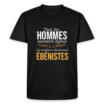 Les meilleurs deviennent ébénistes - T-shirt Premium bio Homme - noir - Devant - Nico (187cm)