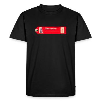 Copenhagen - Ticket - Men's Premium Organic T-Shirt - black - Front - Nico (187cm)