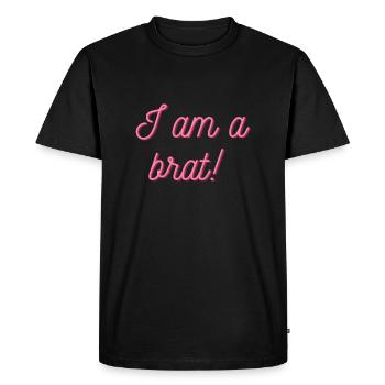 I am a brat - Men's Premium Organic T-Shirt - black - Front - Nico (187cm)