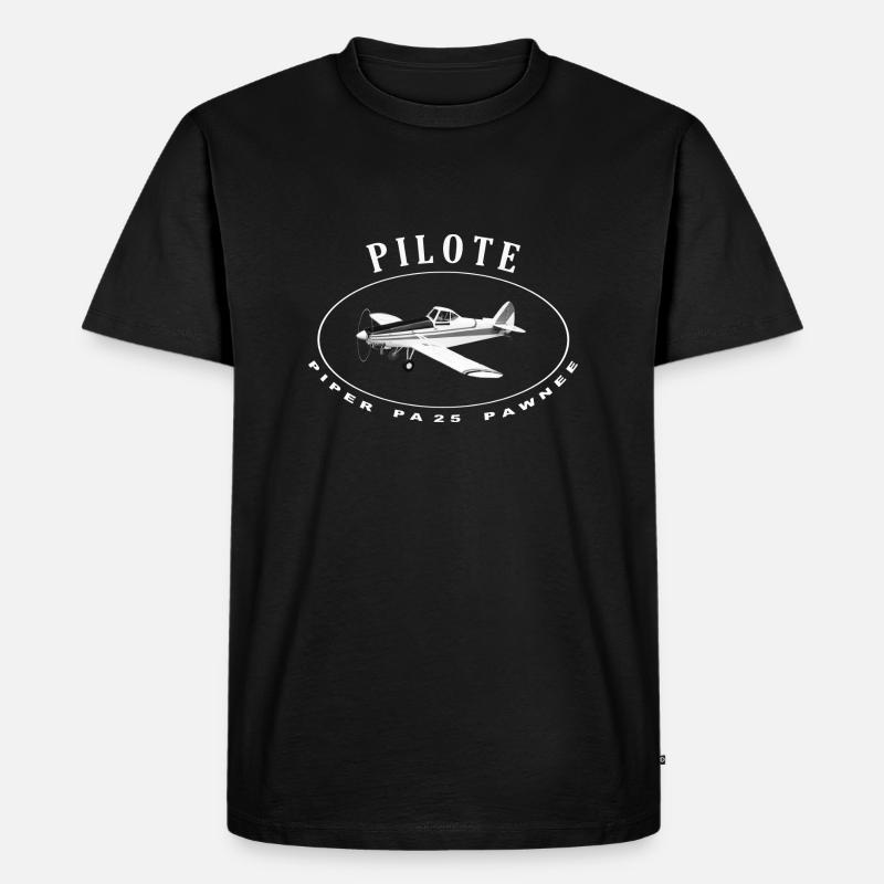 PAWNEE PILOT - Premium økologisk T-skjorte for menn - svart