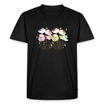 Fleur - T-shirt Premium bio Homme - noir - Devant - Nico (187cm)