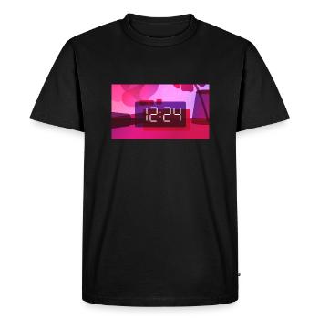 Time – 12:24 PM - Men's Premium Organic T-Shirt - black - Front - Nico (187cm)