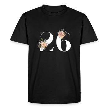 26th Anniversary Flowers (Gift of 26 years) - Men's Premium Organic T-Shirt - black - Front - Nico (187cm)