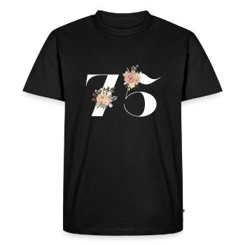 75th Anniversary Flowers (Gift of 75 years) - Men's Premium Organic T-Shirt - black - Front - Nico (187cm)