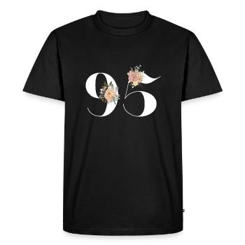 95th Anniversary flowers (Gift of 95 years) - Men's Premium Organic T-Shirt - black - Front - Nico (187cm)
