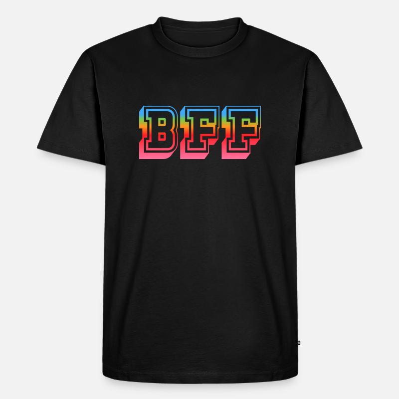 BFF Tshirt rainbowstar - Männer Premium Bio T-Shirt - Schwarz