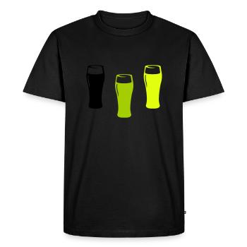 Verres à bière - T-shirt Premium bio Homme - noir - Devant - Nico (187cm)