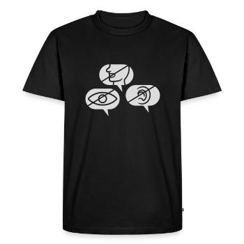No seeing Hearing speak - Men's Premium Organic T-Shirt - black - Front - Nico (187cm)