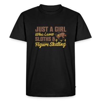 Juste une fille qui aime les paresseux et le patinage artistique - T-shirt Premium bio Homme - noir - Devant - Nico (187cm)