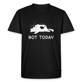 Not today lazy cat - Men's Premium Organic T-Shirt - black - Front - Nico (187cm)