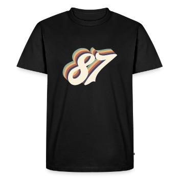 87ème anniversaire vintage - T-shirt Premium bio Homme - noir - Devant - Nico (187cm)