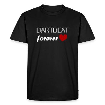 Mon cœur bat pour les fléchettes - T-shirt Premium bio Homme - noir - Devant - Nico (187cm)