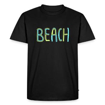 Beach 13 - Men's Premium Organic T-Shirt - black - Front - Nico (187cm)