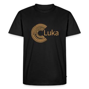 For Luka - Men's Premium Organic T-Shirt - black - Front - Nico (187cm)