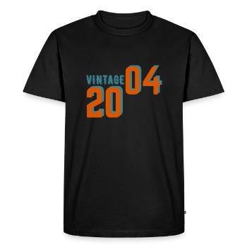 Vintage Retro 2004 - Men's Premium Organic T-Shirt - black - Front - Nico (187cm)
